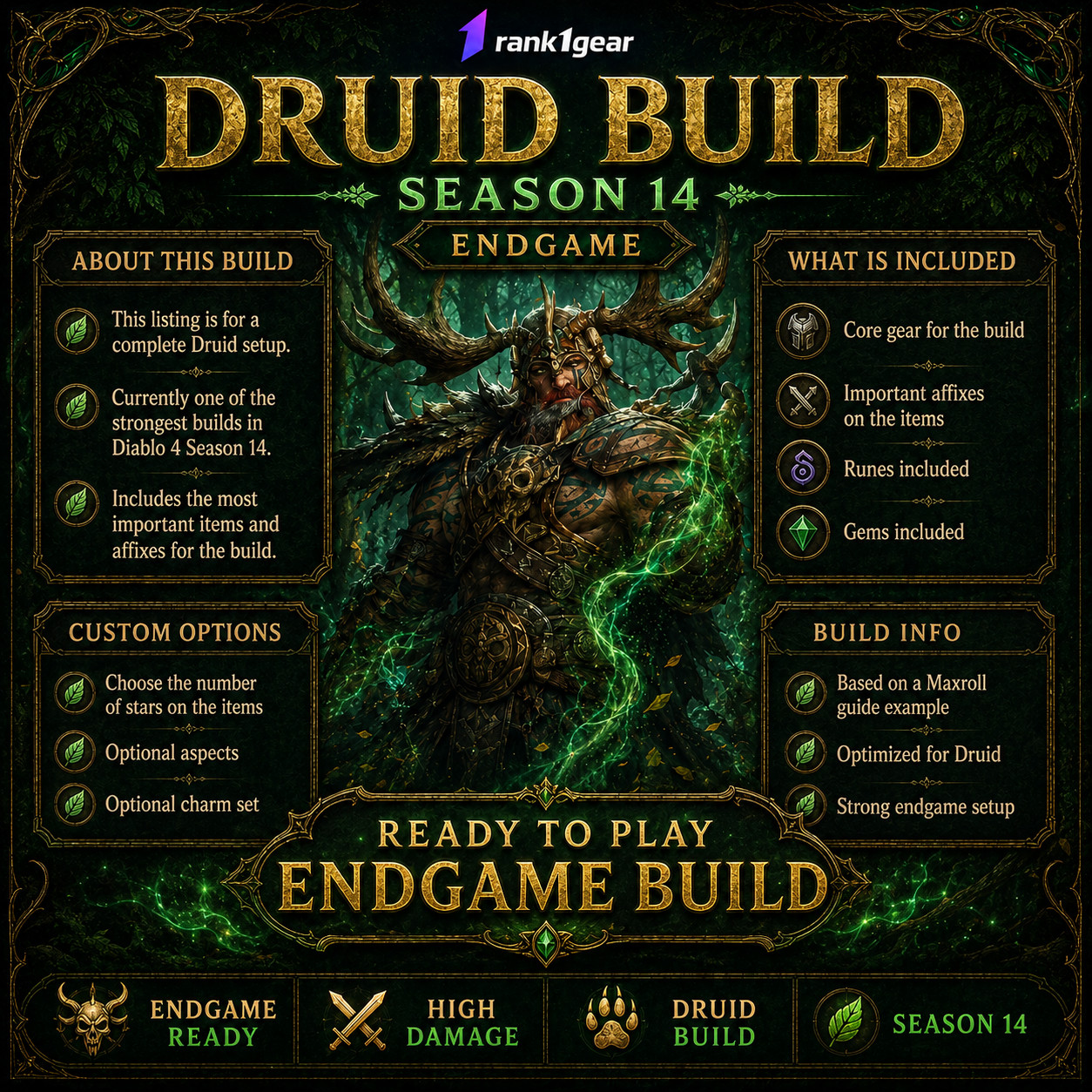 Diablo 4⚔️ Season 14⚔️Shred Druid Build Endgame⚔️BEST BUILD ⚔️S+ TIER