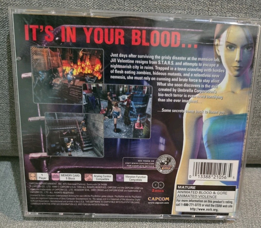 Resident Evil 3: Nemesis CIB W/demo