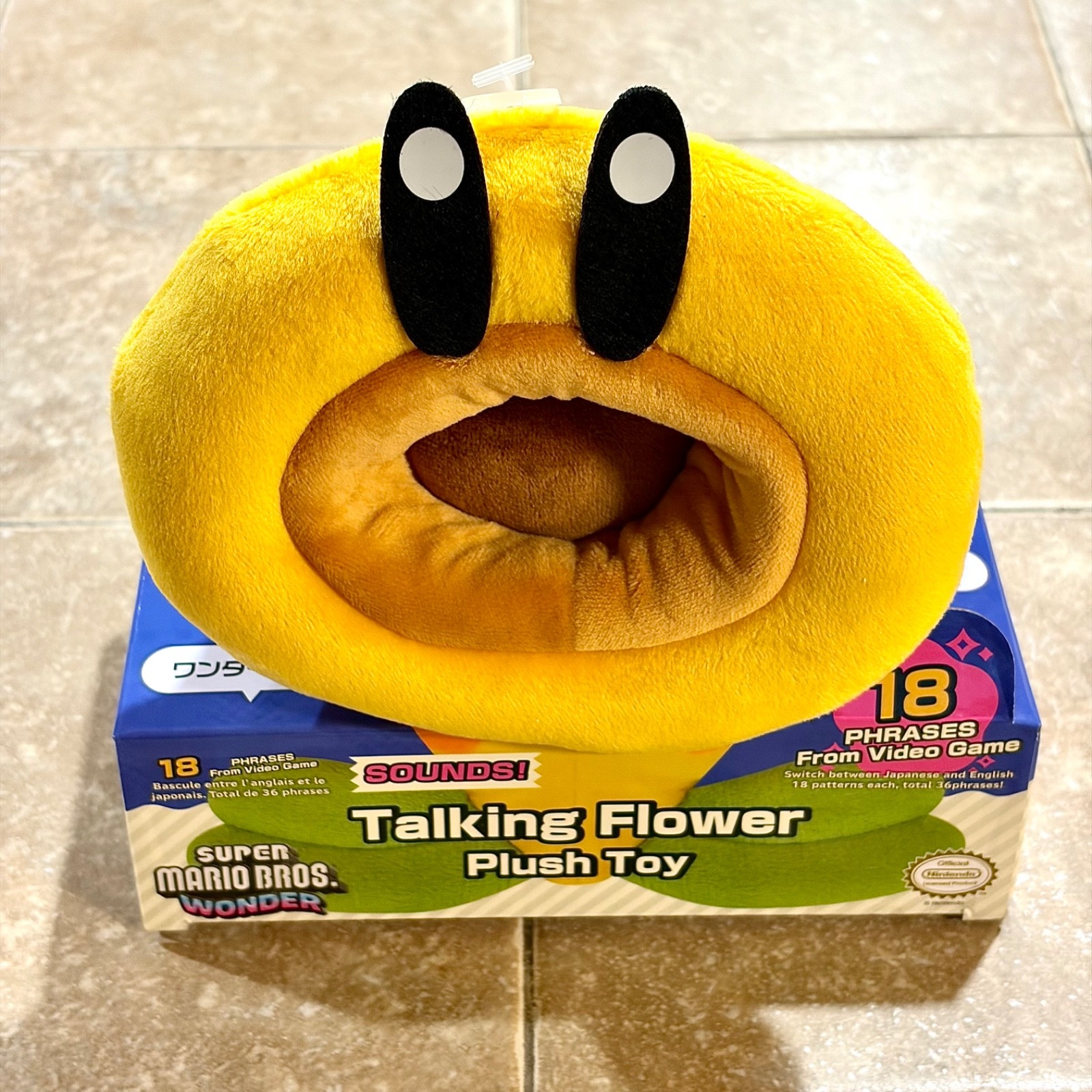 Official Super Mario Wonder Talking Flower 6″ Plush Stuffed Toy NEW English US