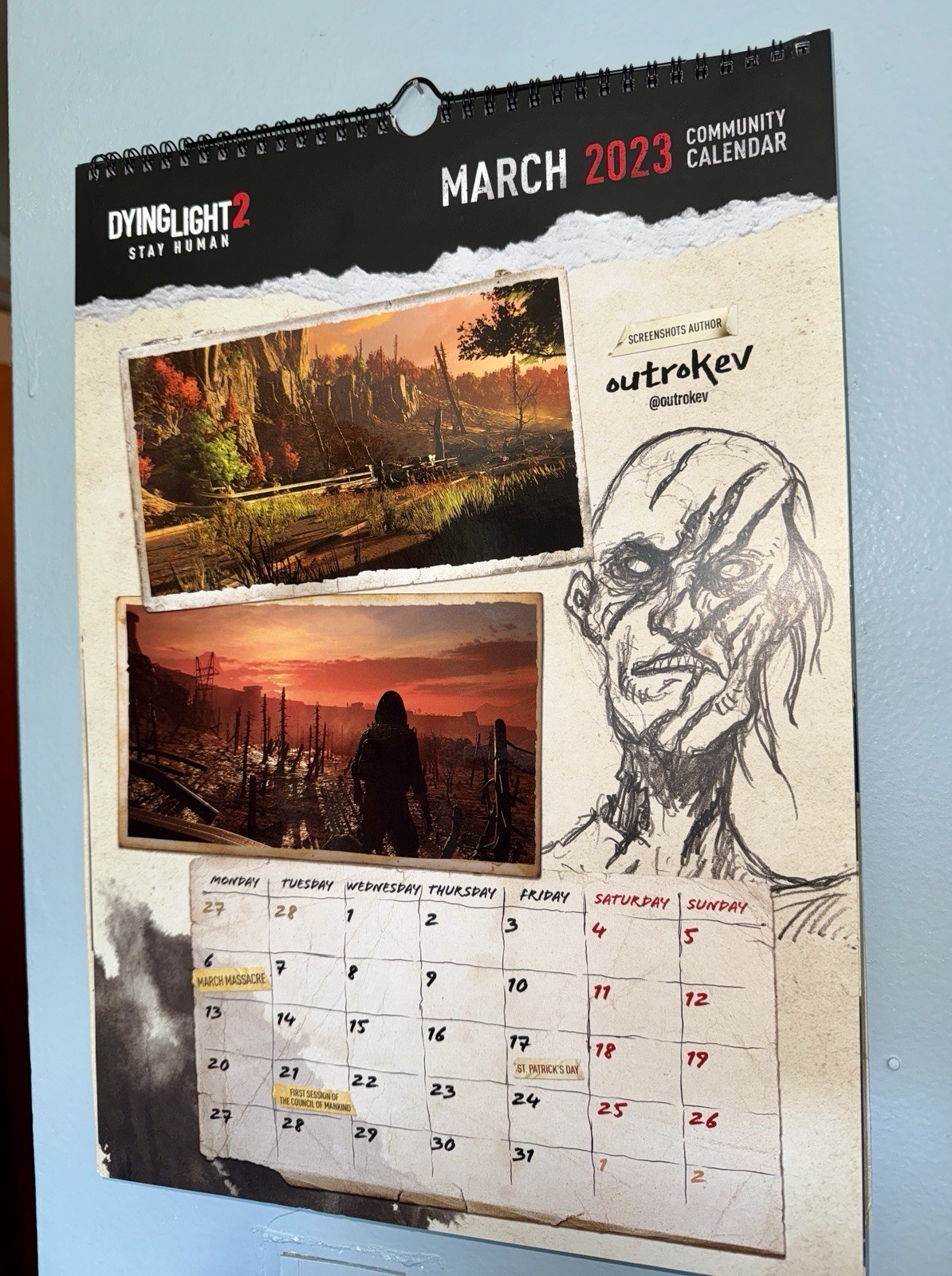 RARE Dying Light 2 Official 2023 Community Calendar Techland Press Kit