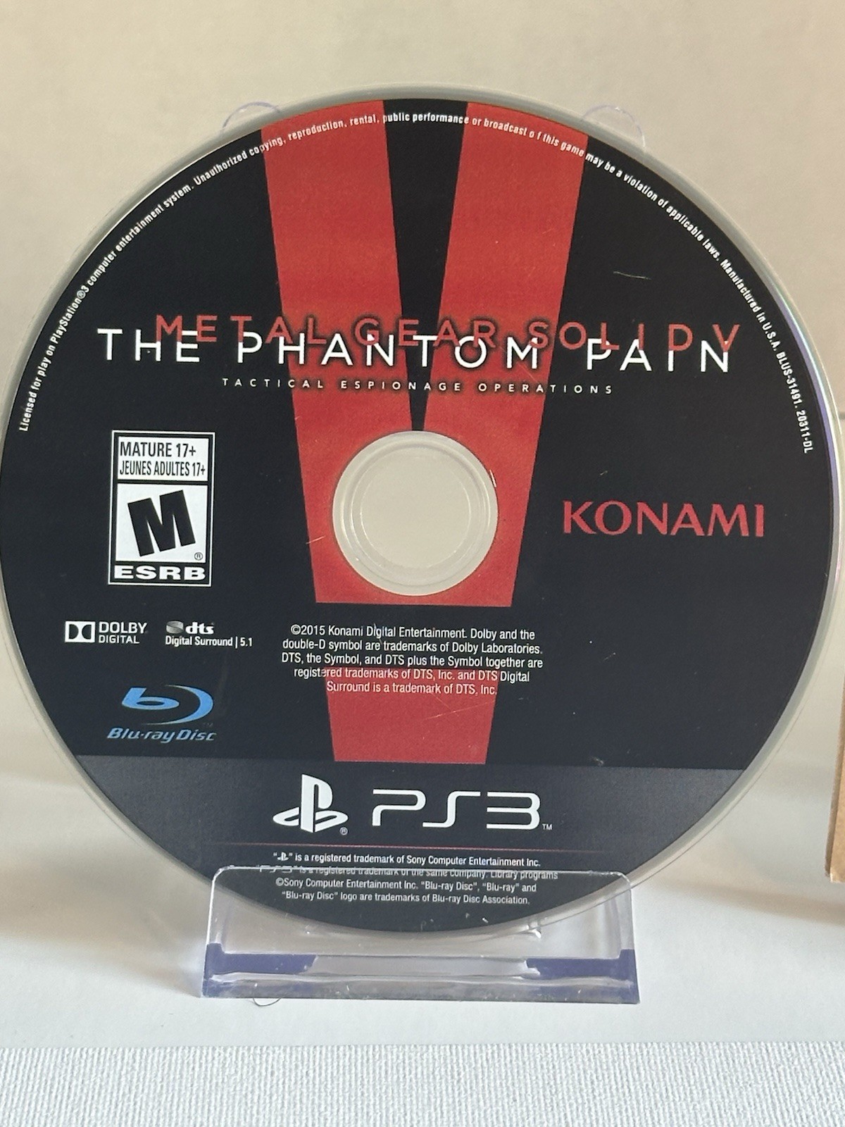 Metal Gear Solid V The Phantom Pain Day One Edition PS3 CIB Tested Working