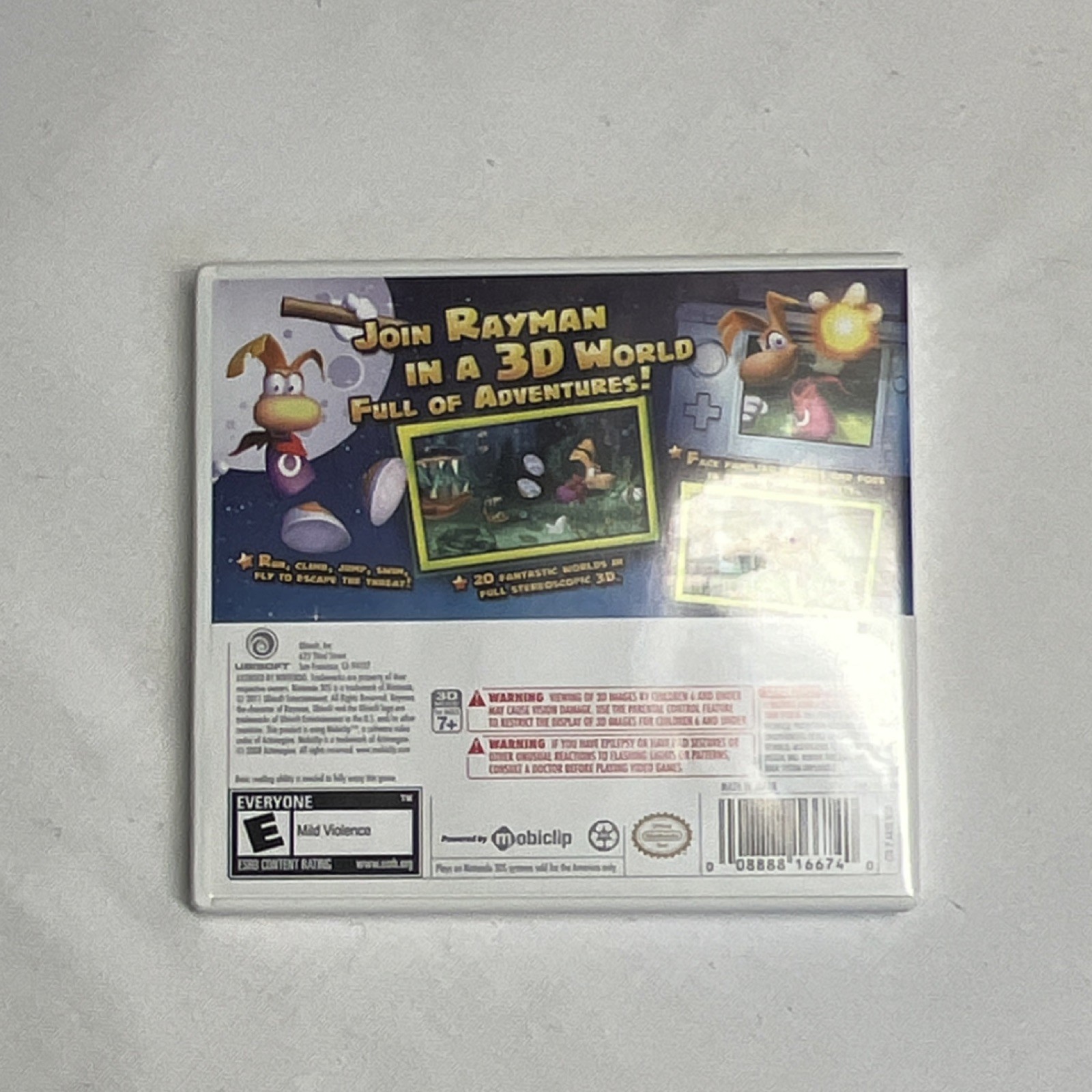 Rayman 3D Nintendo 3DS 2011 Ubisoft with Case, Manual,