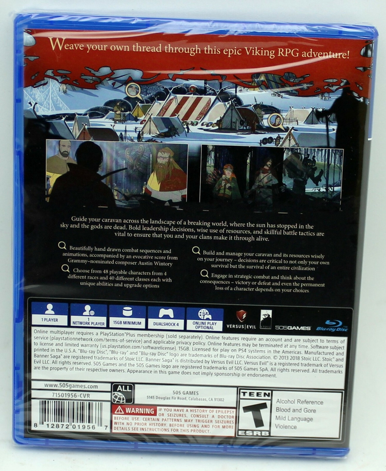 The Banner Saga Trilogy 1,2 and 3 Bonus Edition w/Sound Track PS4 PS 4 NTSC