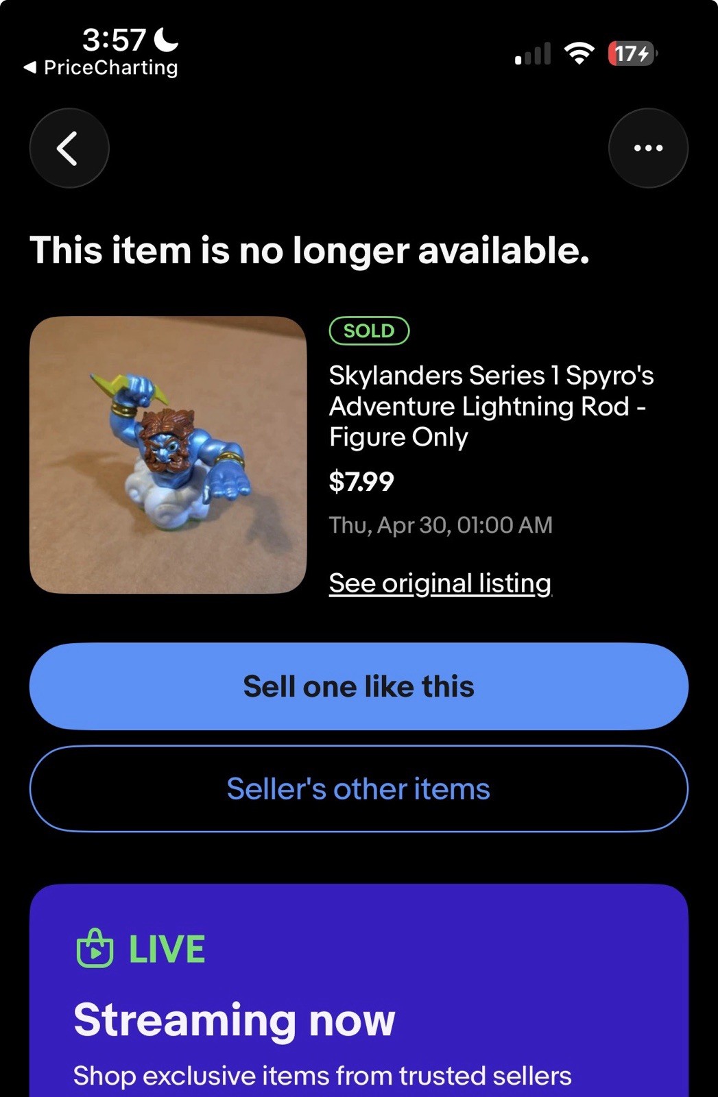 Lightning Rod Skylanders Spyro’s Adventure S1✨🔥SHIPS FAST💨TESTED & WORKING✅📈