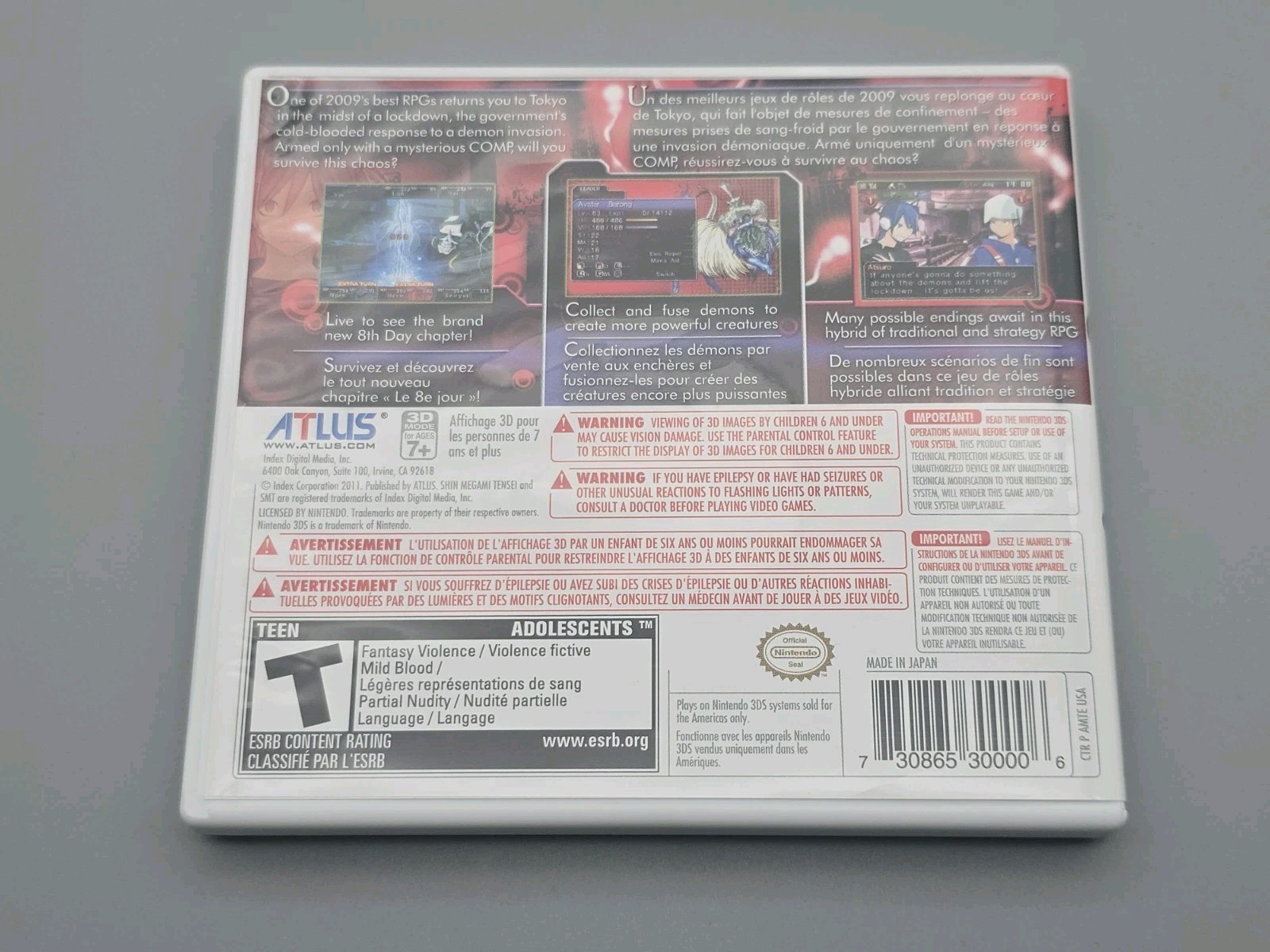 Shin Megami Tensei: Devil Survivor Overclocked (Nintendo 3DS, 2011) No Manual