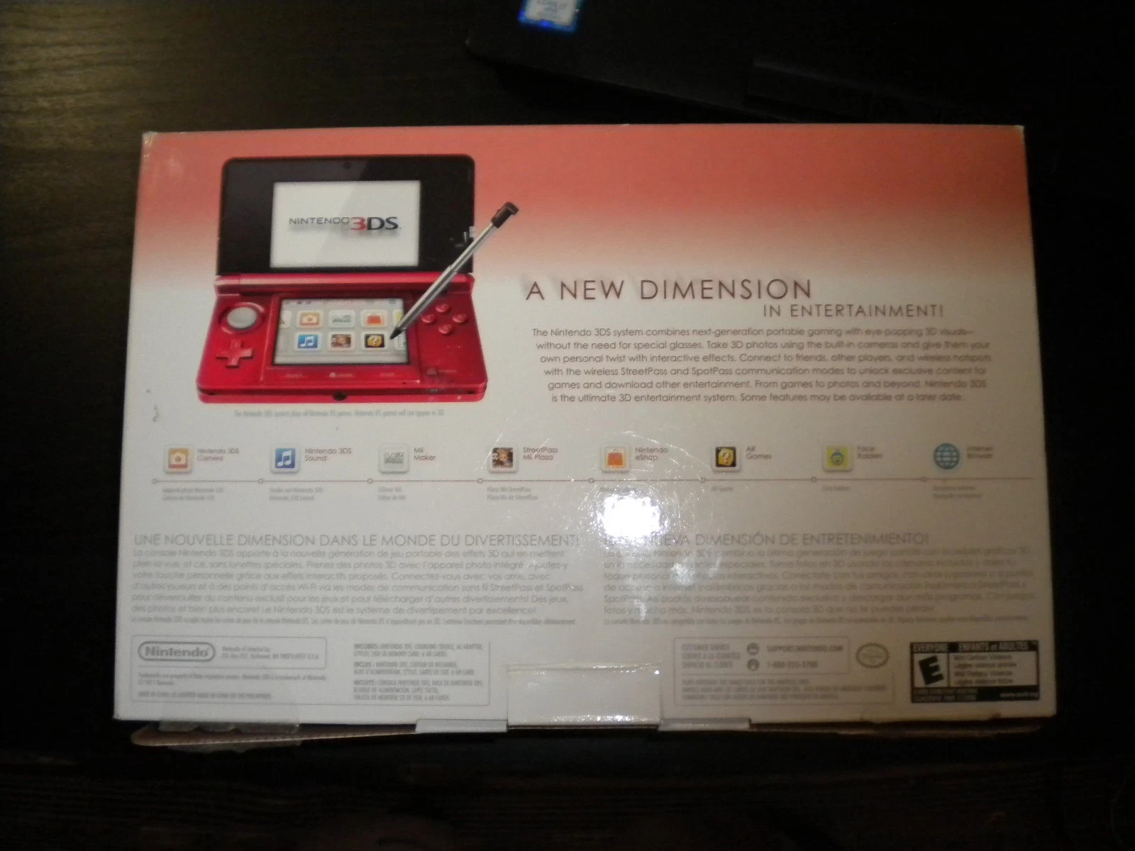 Nintendo 3DS Flame Red Complete in Box with charger Very good condition *READ*