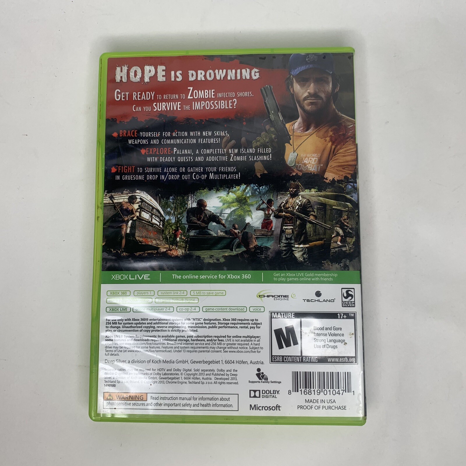Dead Island: Riptide (Xbox 360, 2013) Complete with Manual