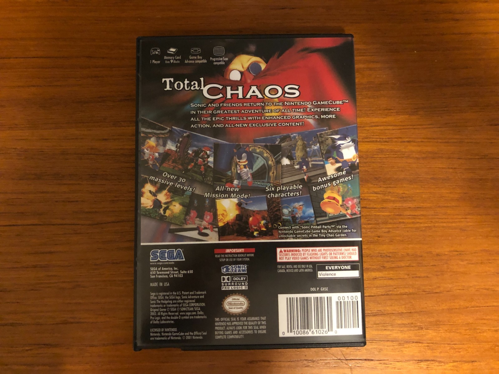 Replacement GameCube Case for Sonic Adventure DX: Director’s Cut