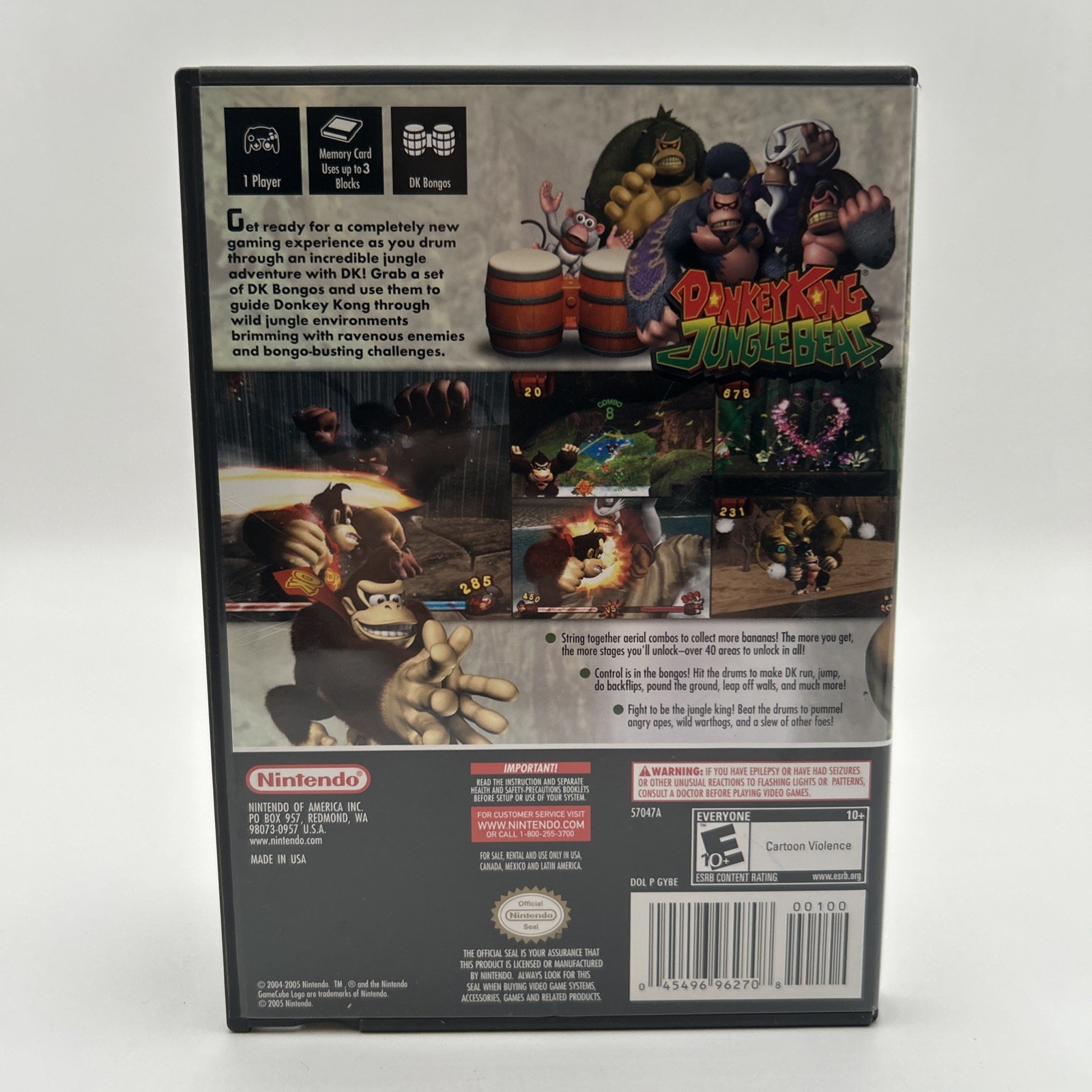 Donkey Kong Jungle Beat CIB Complete + DK Bongos Nintendo GameCube Tested