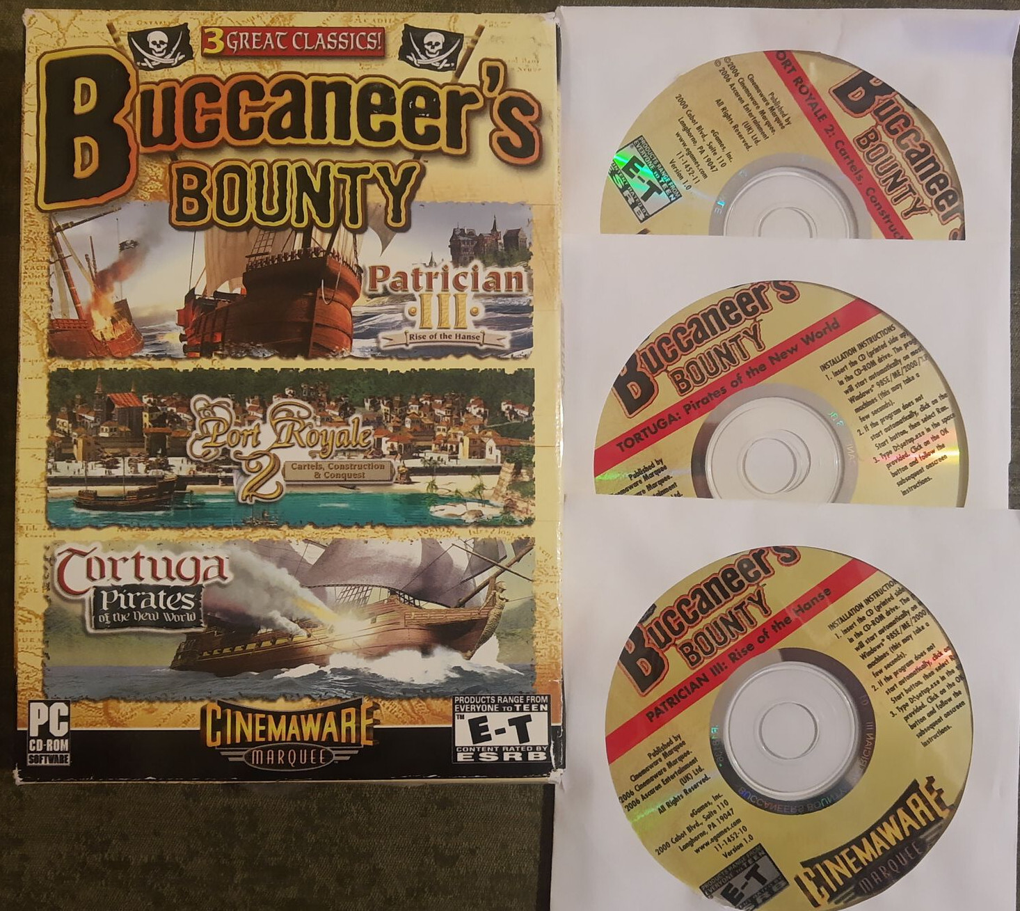 Buccaneer’s Bounty – rare retro PC game – Port Royale 2, Tortuga, Patrician III