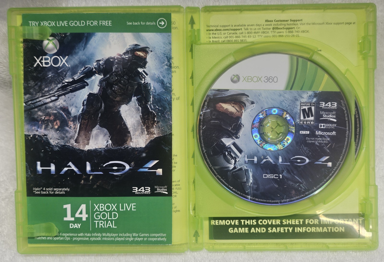 Halo 4 Xbox 360 Video Game Complete CIB Tested 2 Discs Shooter 343 Studios M