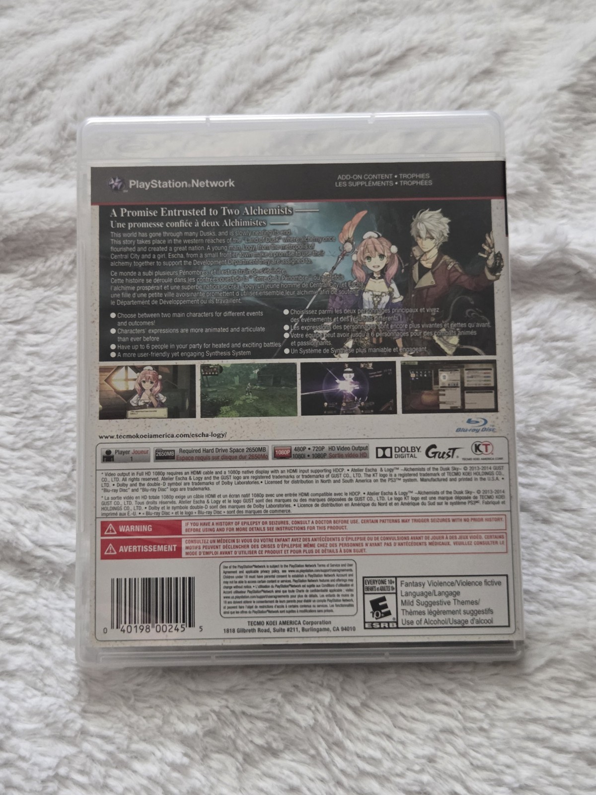 Atelier Escha & Logy: Alchemists of the Dusk Sky (Sony PlayStation 3, 2014) CIB