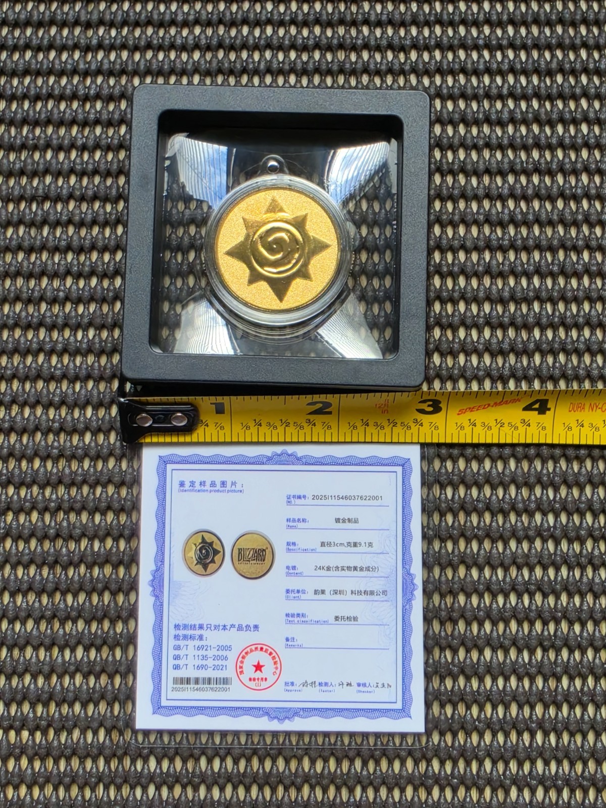 Blizzard Gear Store China Hearthstone Logo 24K Gold Plated Coin + COA Rare PC HS