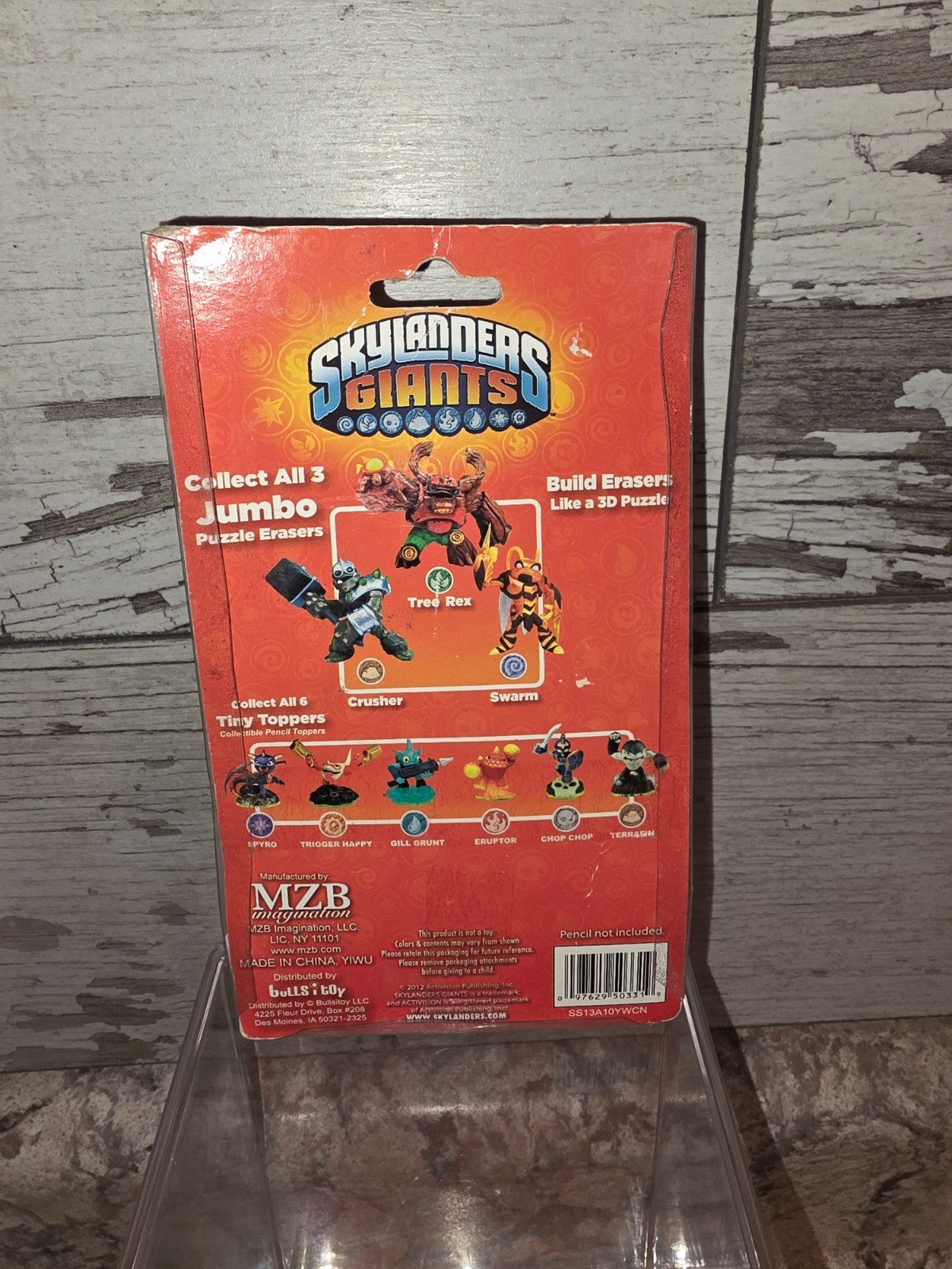 Skylanders Giants Jumbo Pencil Eraser (Tree Rex) w/ Mystery Topper (2012) *NIB*
