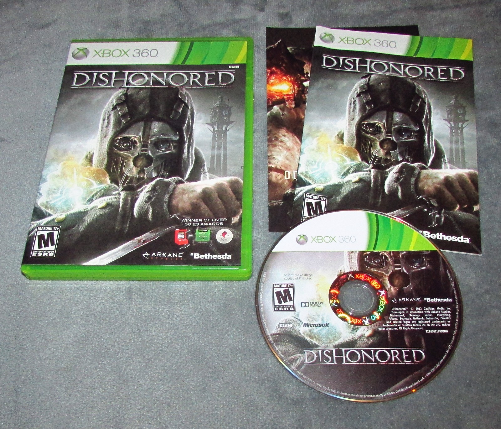 Dishonored for Xbox 360 Complete / Fast Free Shipping!