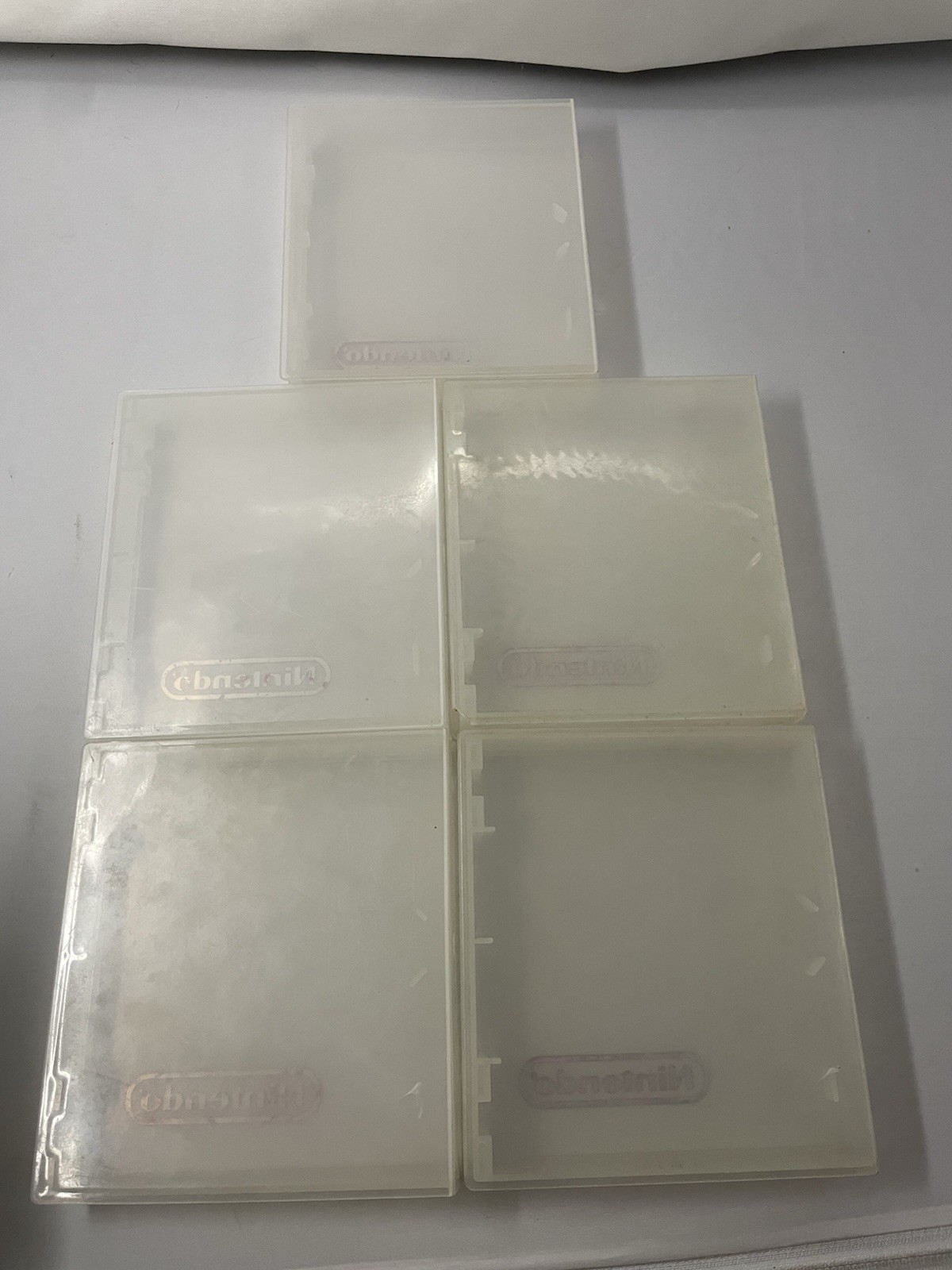 Clear OEM Nintendo NES Game Cartridge Case Hard Plastic Clamshell Lot Of 5