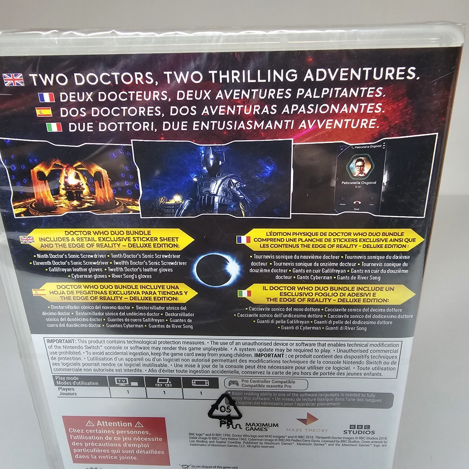 BBC Doctor Who The Edge Of Reality Nintendo Switch Duo Bundle Sealed New PEGI 12