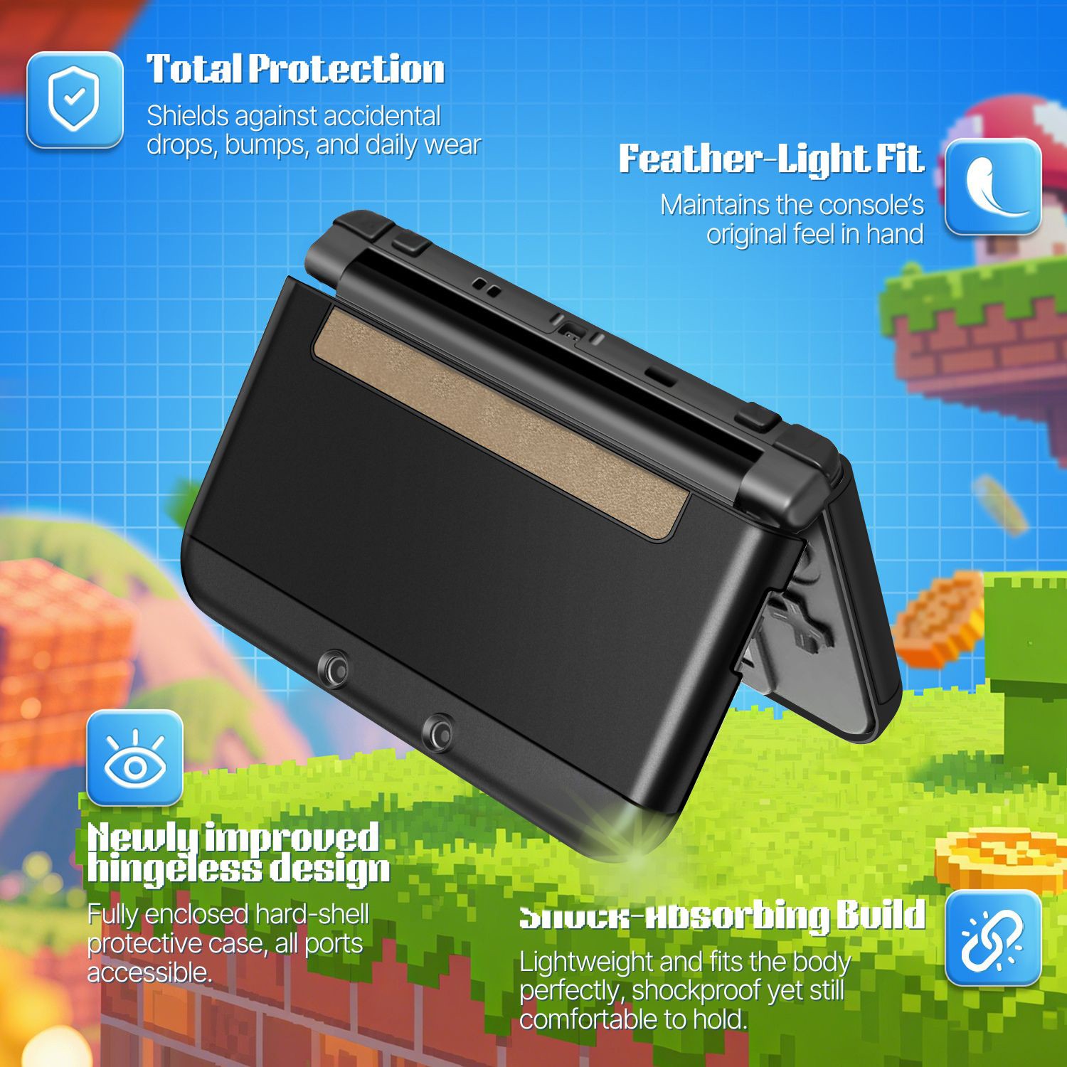 Aluminium Protective Hard Shell Skin Case Cover for New Nintendo 3DS LL XL 2015
