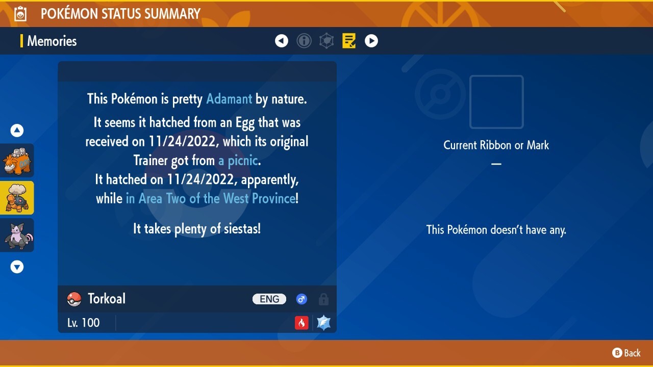 Shiny Torkoal 6IVs Tera Type: Flying Pokémon Scarlet and Violet