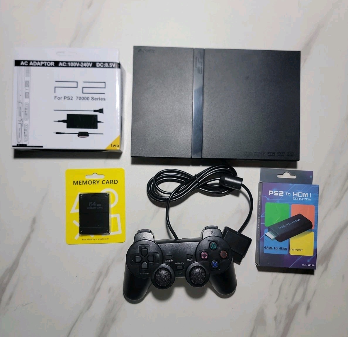 Sony PlayStation 2 PS2 Slim Console System OEM Bundle Tested With HDMI adapte