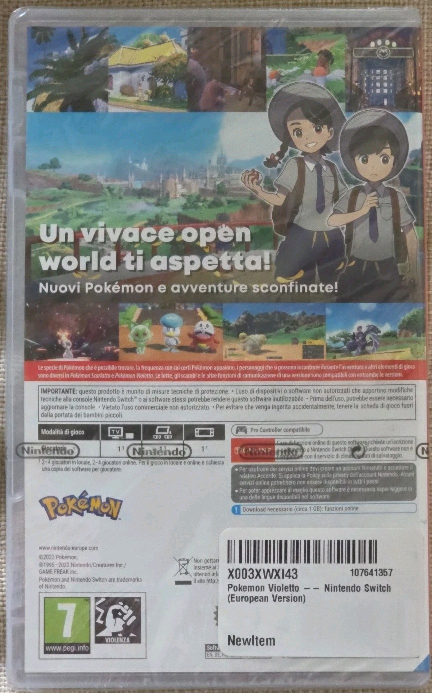NINTENDO Switch Pokemon Violetto Italy Italian European Version Violet