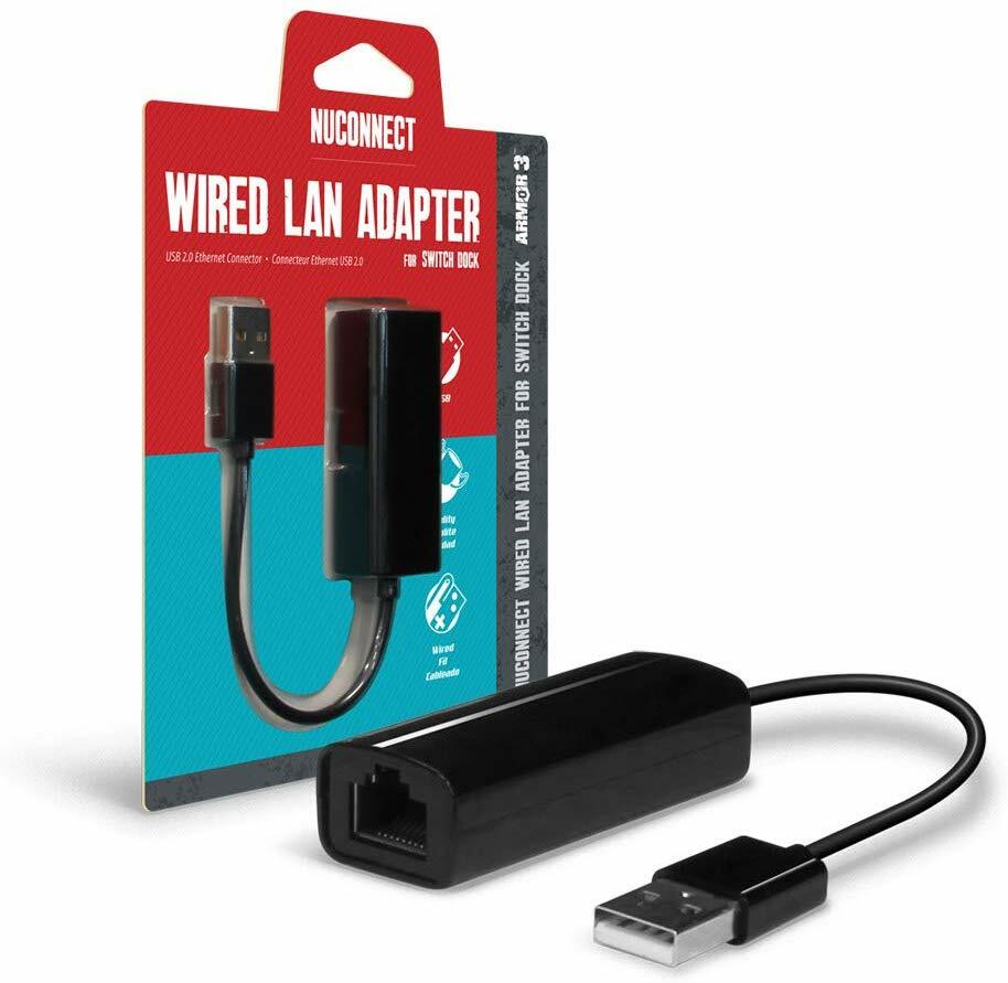 Armor3 “Nuconnect” Wired USB Network LAN Adapter for Nintendo Switch