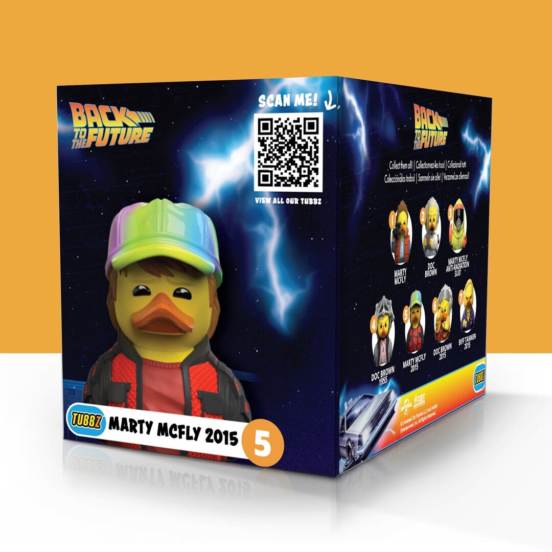 TUBBZ BOXED Back To The Future Marty McFly 2015 Collectible Duck Figure JEEP