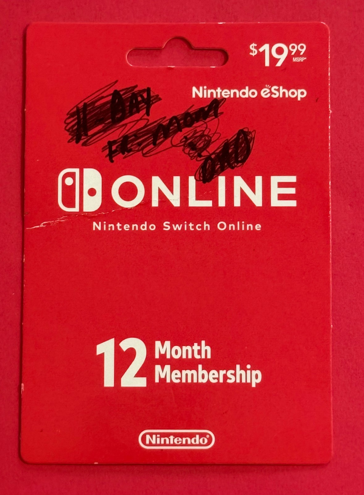 Nintendo Switch Online 12 Month Individual Membership – PHYSICAL CARD SHIPPED
