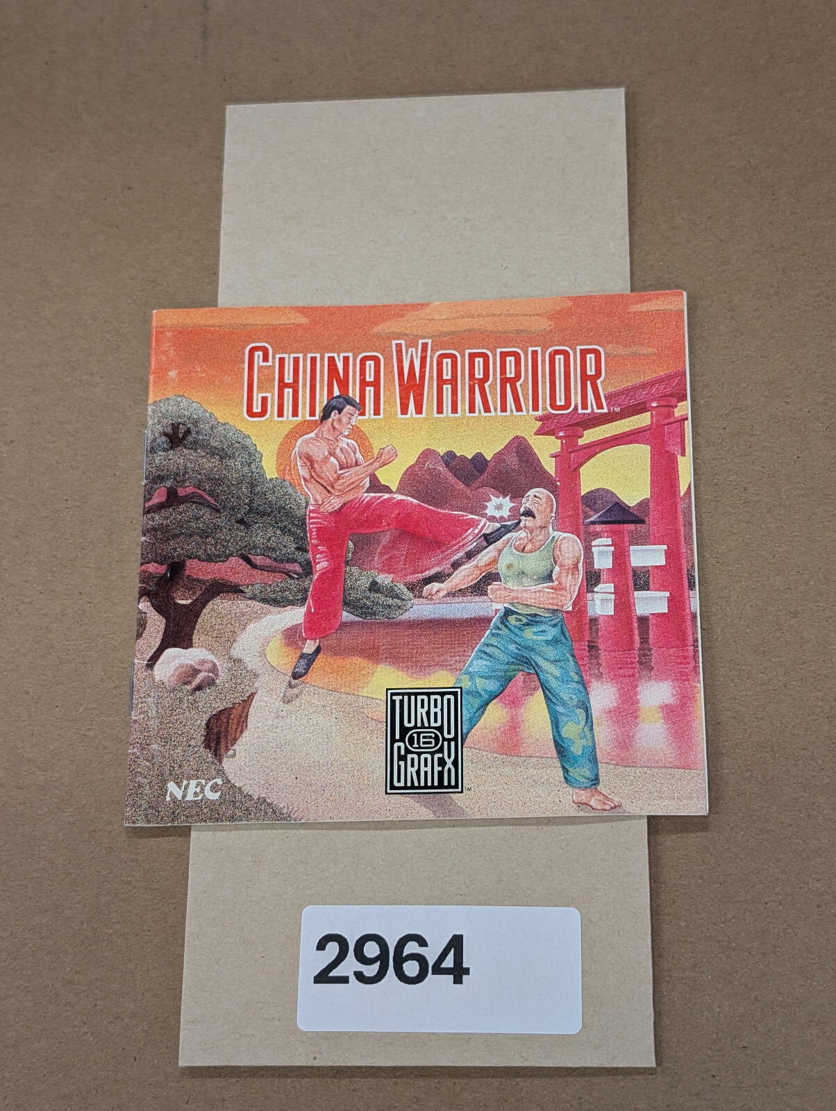 China Warrior – Turbo Grafx – Manual Only **NO GAME!