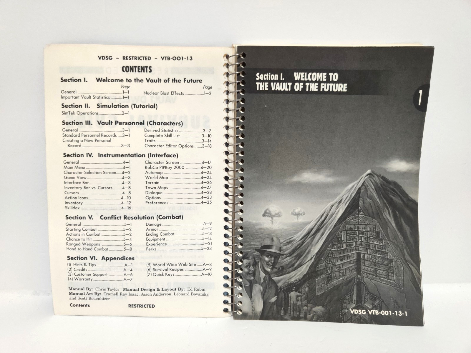 Fallout 1 Vault Dweller’s Survival Guide Game Manual (1997) Spiral Bound