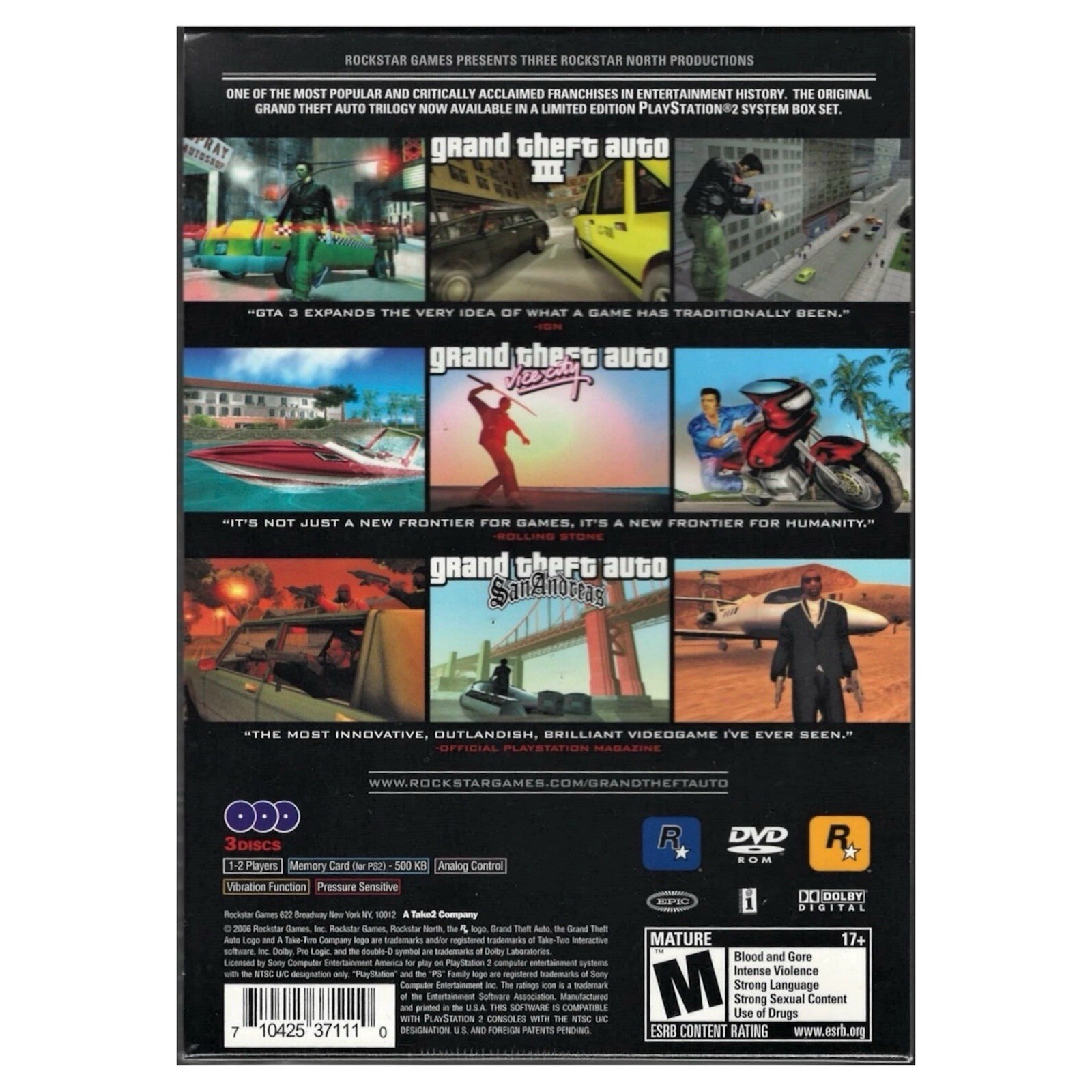Grand Theft Auto GTA Trilogy Complete Set PS2 Playstation 2 Sealed! Rockstar