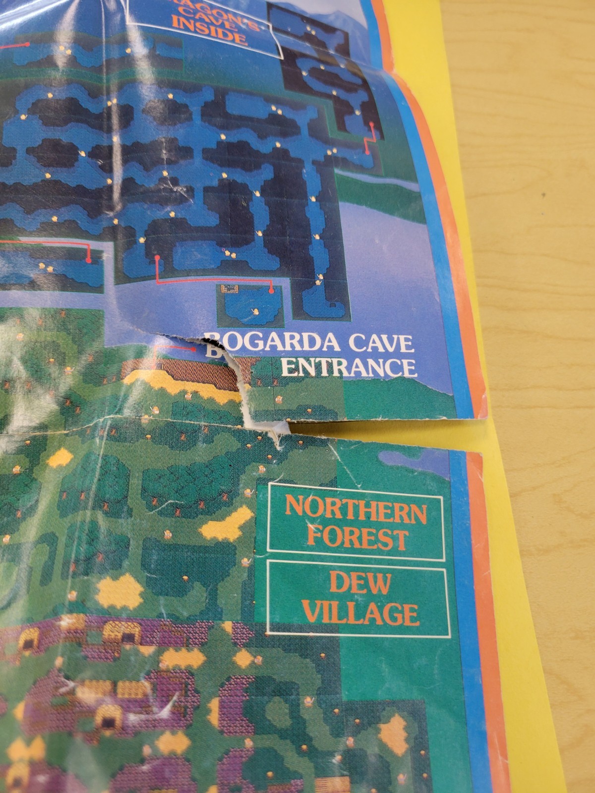 Vintage Nintendo Power 1989 Iron Sword Poster Willow Map 19 3/4” x 16”.