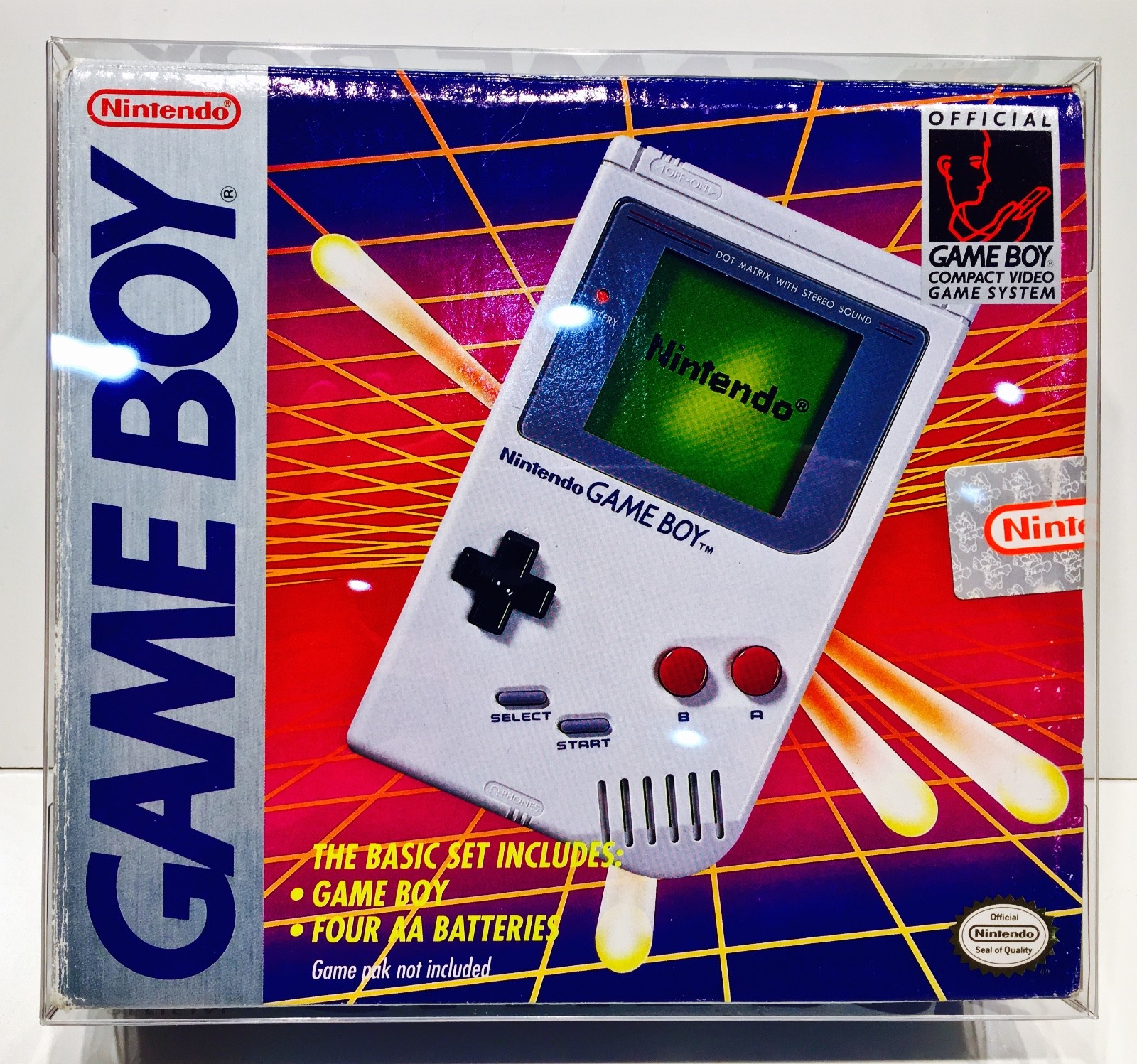 1 Clear Box Protector For The ORIGINAL GAME BOY PINK/PURPLE Console Box Case