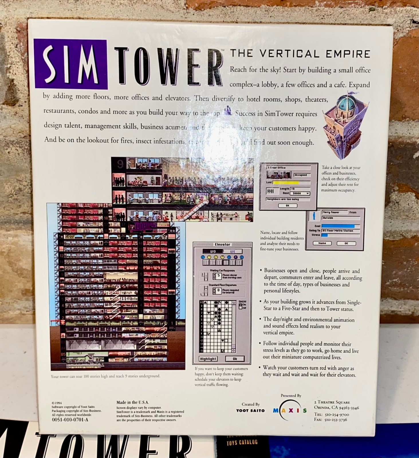 Sim Tower [2x 3.5″ floppy disks] for Macintosh Used but Complete