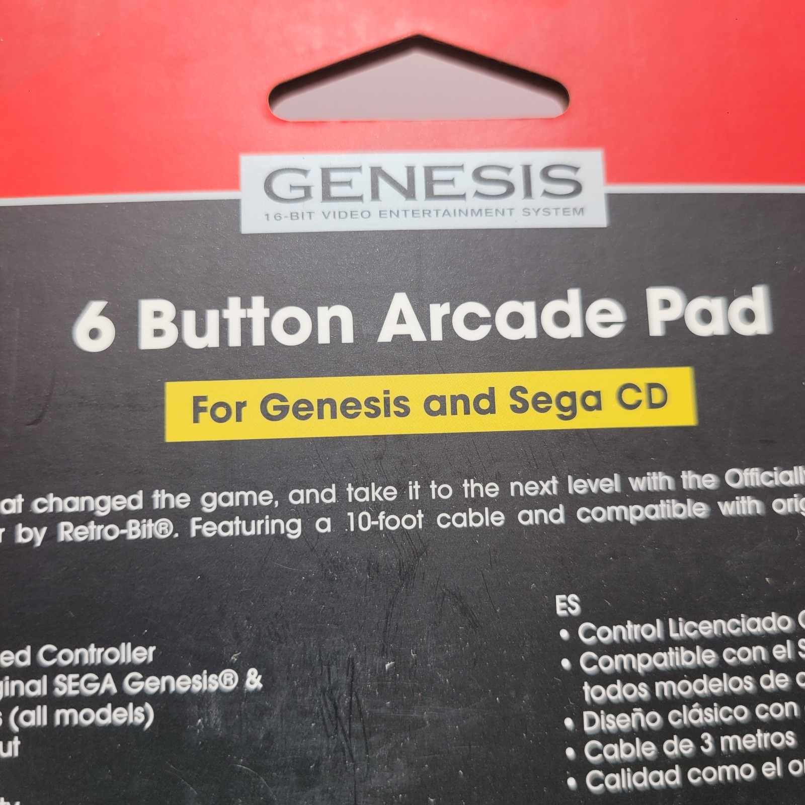 Retro-Bit Official Sega Genesis Controller 6-Button Arcade Pad – Clear Blue