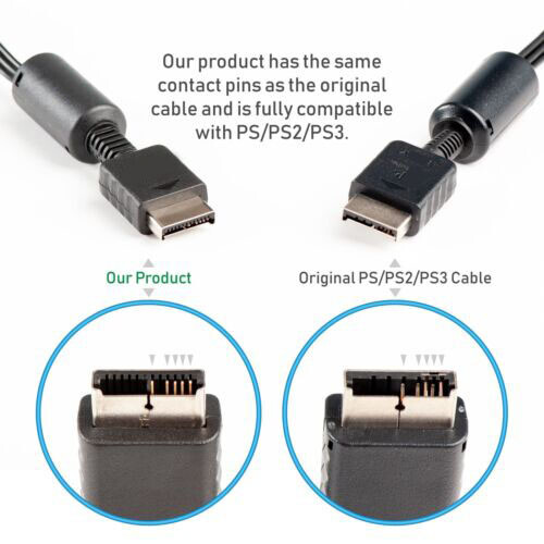 New 6 Feet RCA AV Audio Video Composite Cable Cord for Sony PS1 PS2 PS3 PS3 Slim
