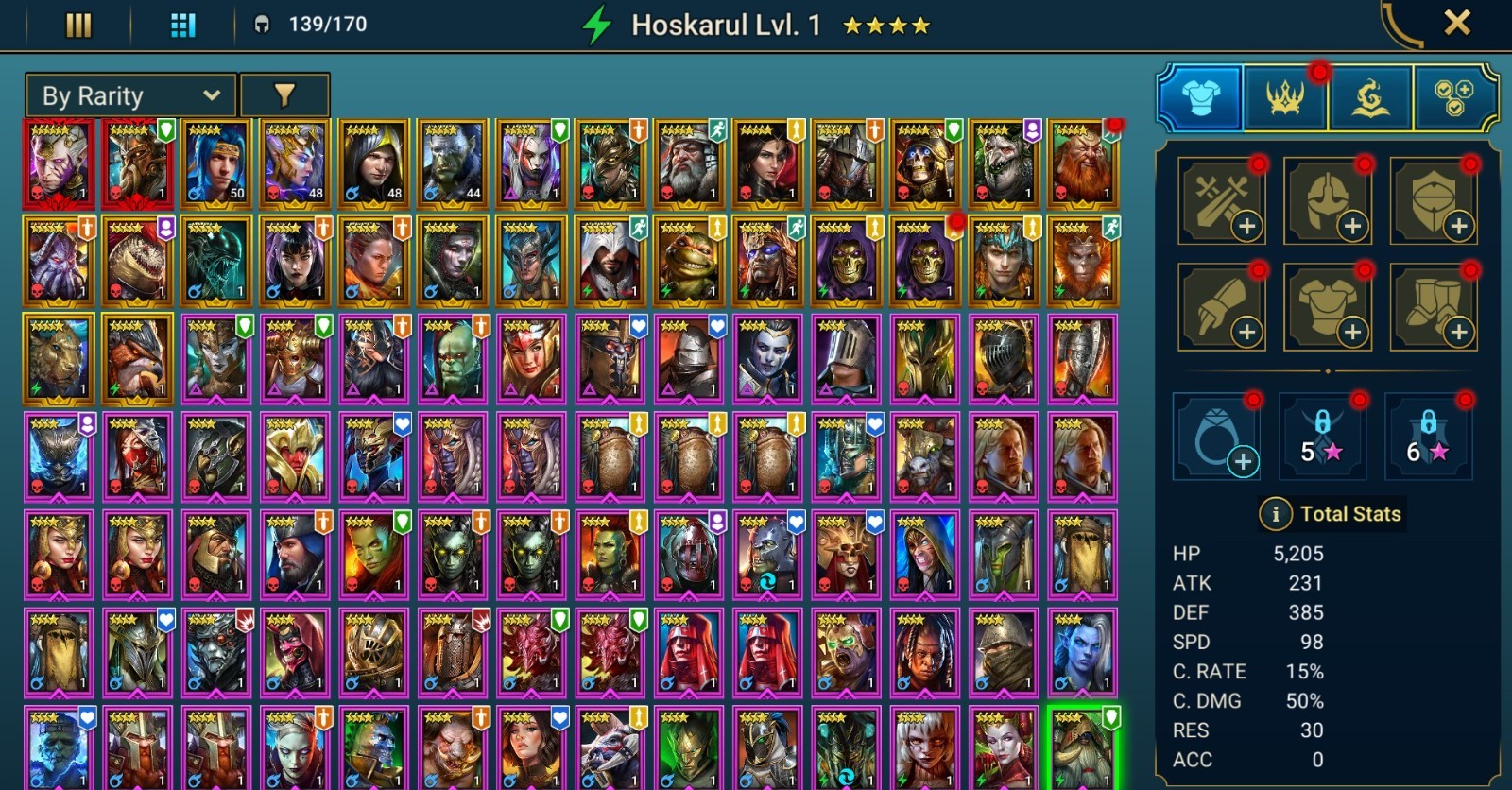 Raid Shadow Legends | Starter 2 Mythical – Galathir and Alaz : 100k energy
