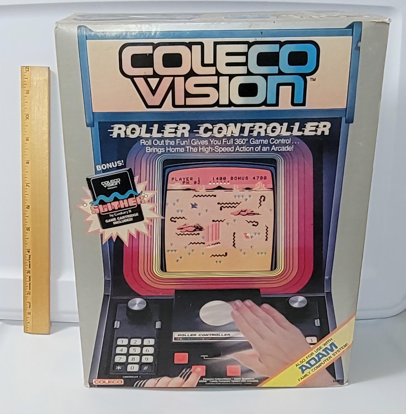 1983 ColecoVision – Roller Controller w/ Slither game. Factory Sealed. NOS!