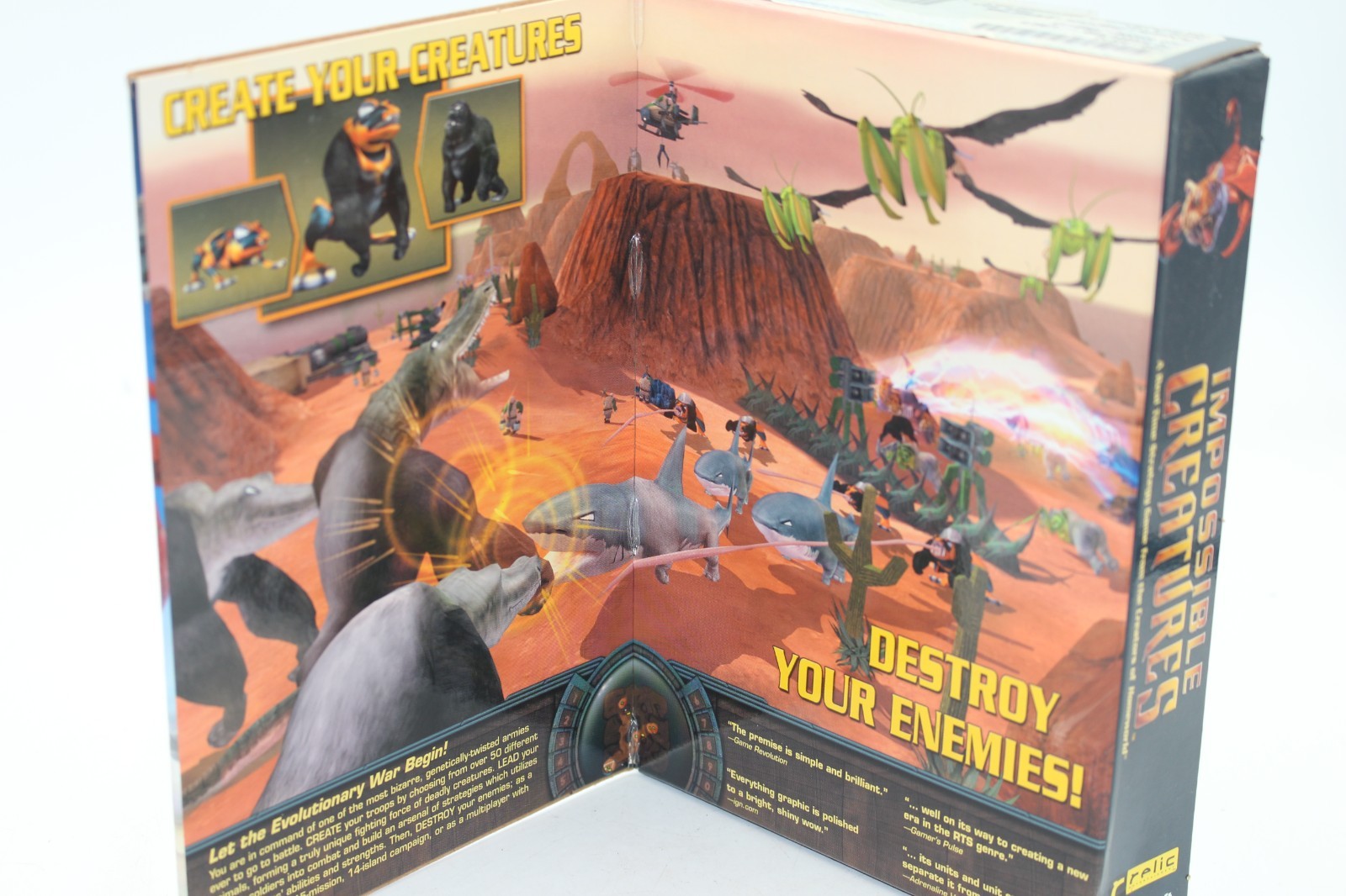 2002 Microsoft/Relic – Impossible Creatures PC Game Box (Rated T for Teen) CIB