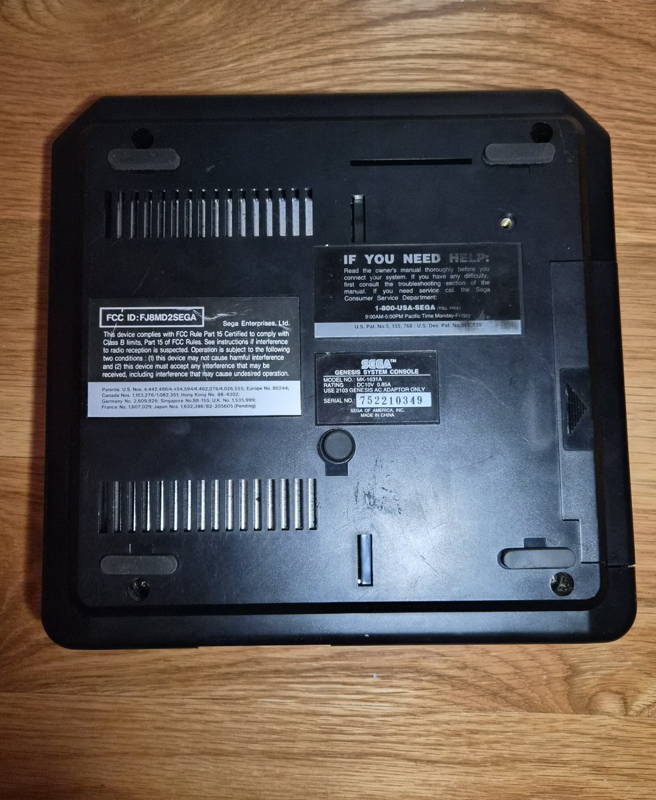 SEGA Genesis Model 2 MK-1631A Console Black w/Controller Power RF