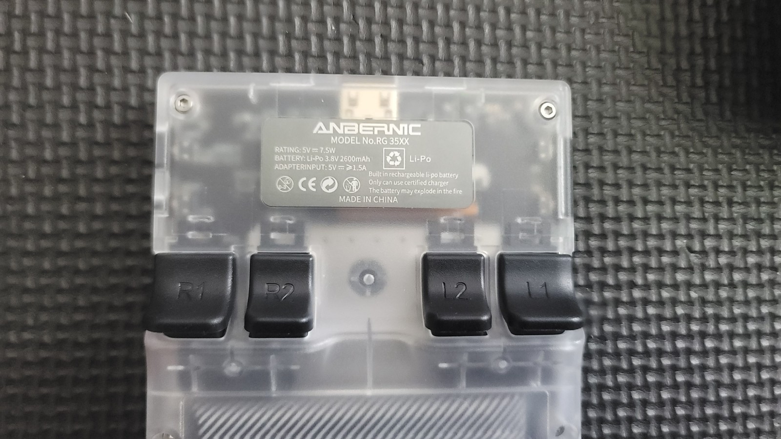 ANBERNIC RG35XX (CLEAR) 16GB GAME CARD (FREE BRICK) FRE CASE (GXRG)