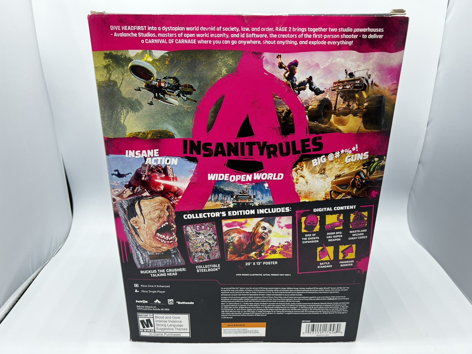 Ruckus The Crusher Head Figure Rage 2 Collector Edition XBOX ONE