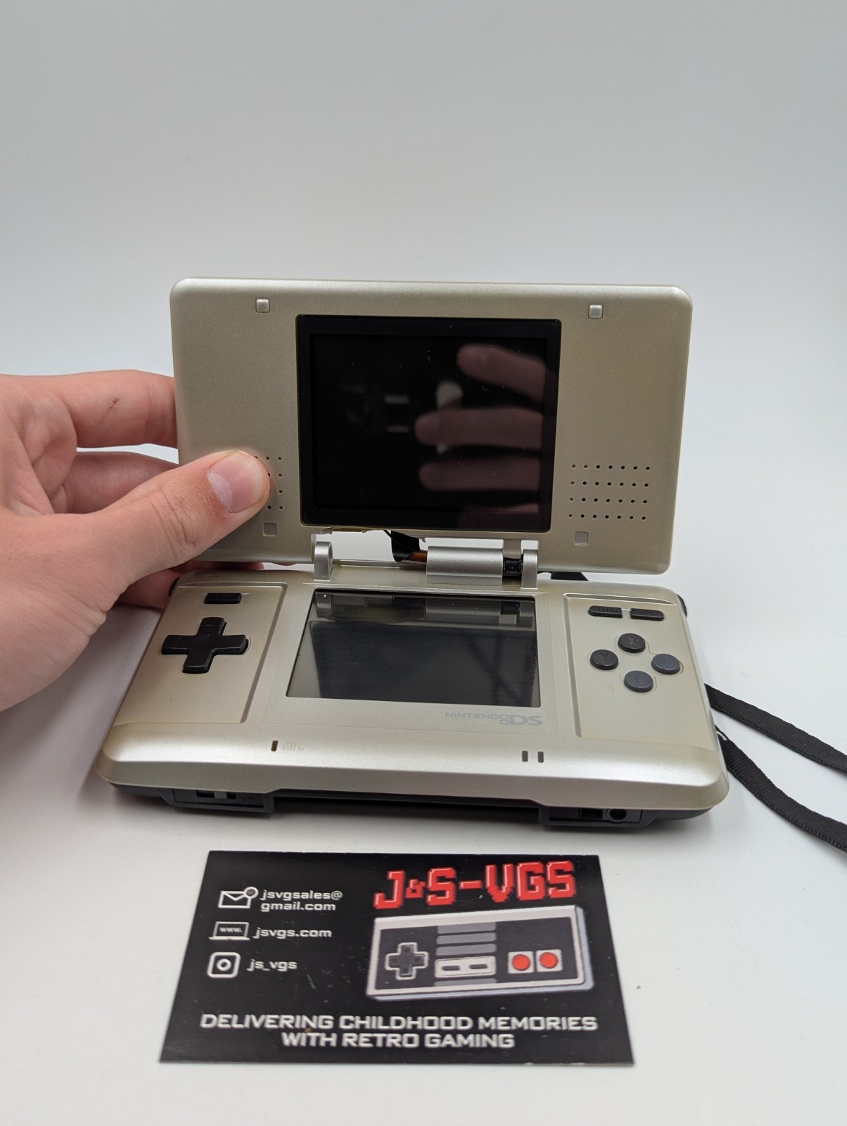 Nintendo DS Original Titanium Console Broken Hinges Works As Is w/ Charger