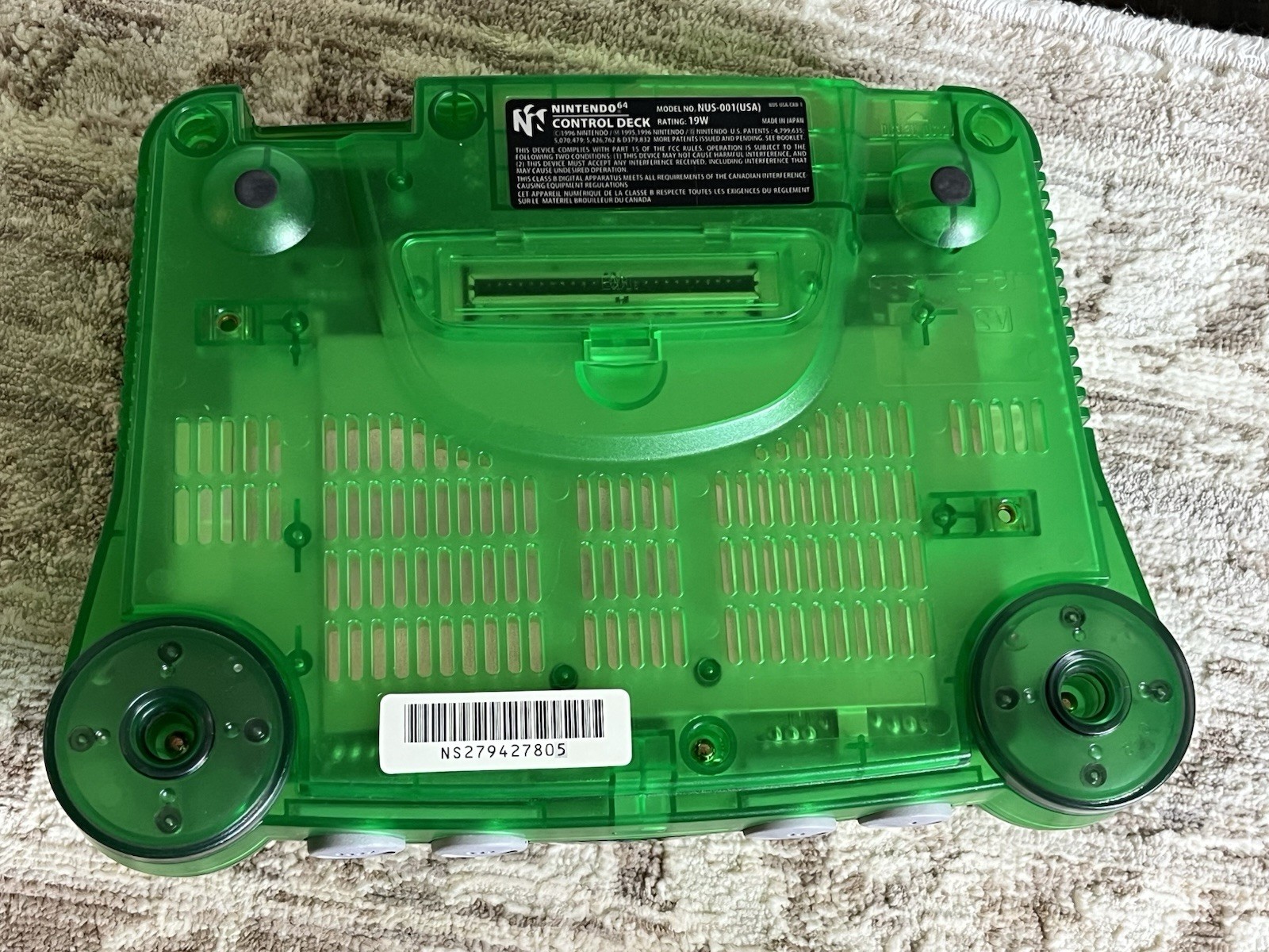Nintendo 64 Funtastic Clear Jungle Green Console Only NUS-001 Tested NICE SHAPE