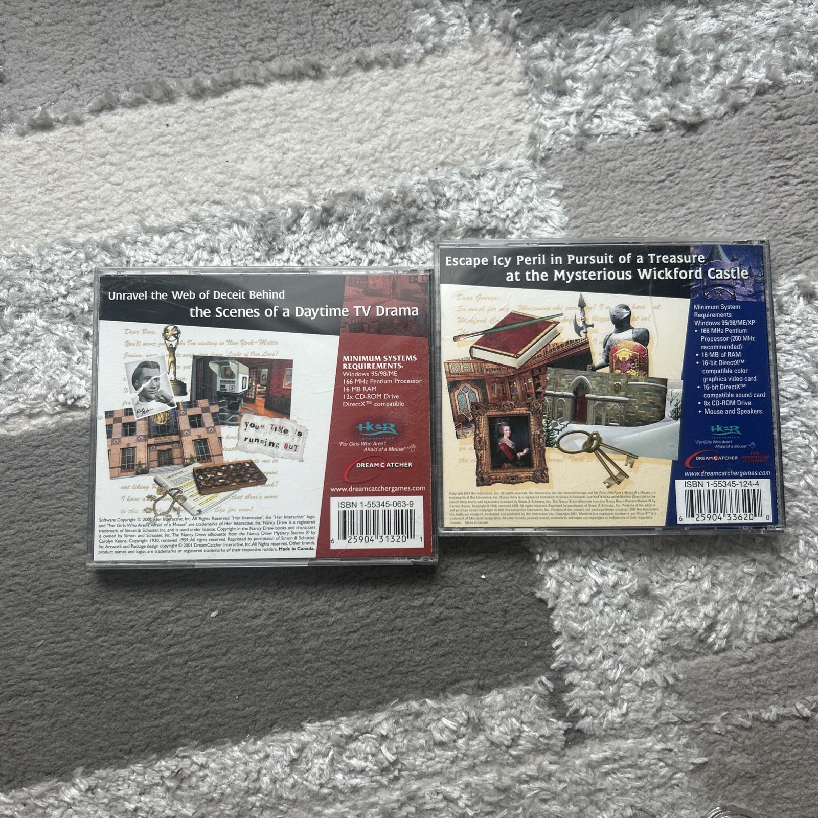 Lot of 2 Nancy Drew 3D Interactive Mystery Windows PC Games Royal Tower Danger