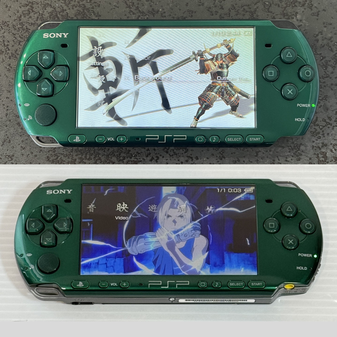 Sony PSP-3000 PSP 3000 Console Green Rare Color Region free – Excellent