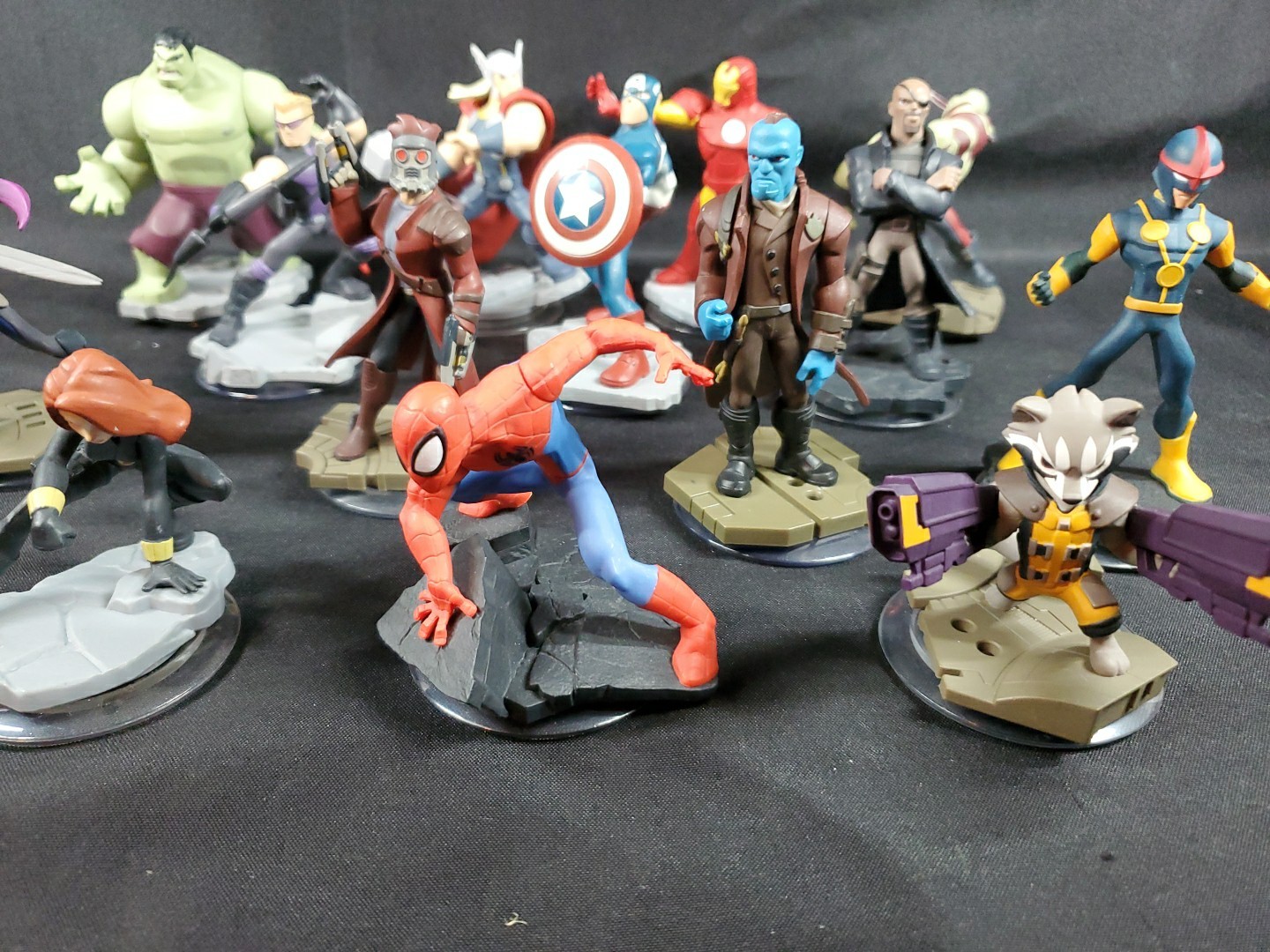 Disney Infinity Marvel Figures Hulk Spider-Man Thor Iron Man Rocket Racoon Lot