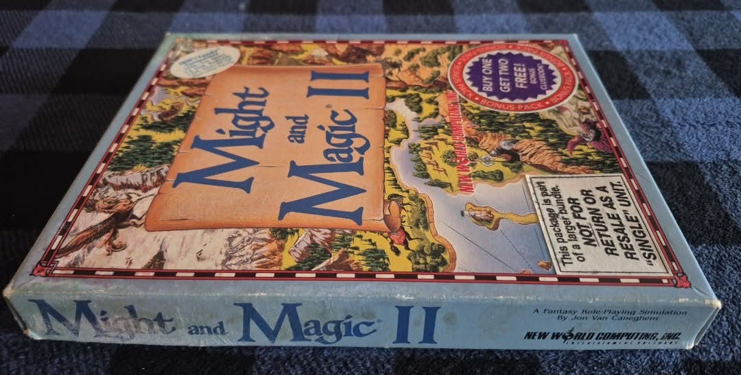Might and Magic II – IBM PC – 5.25″ Disks/Manual/Map/Cluebook Included