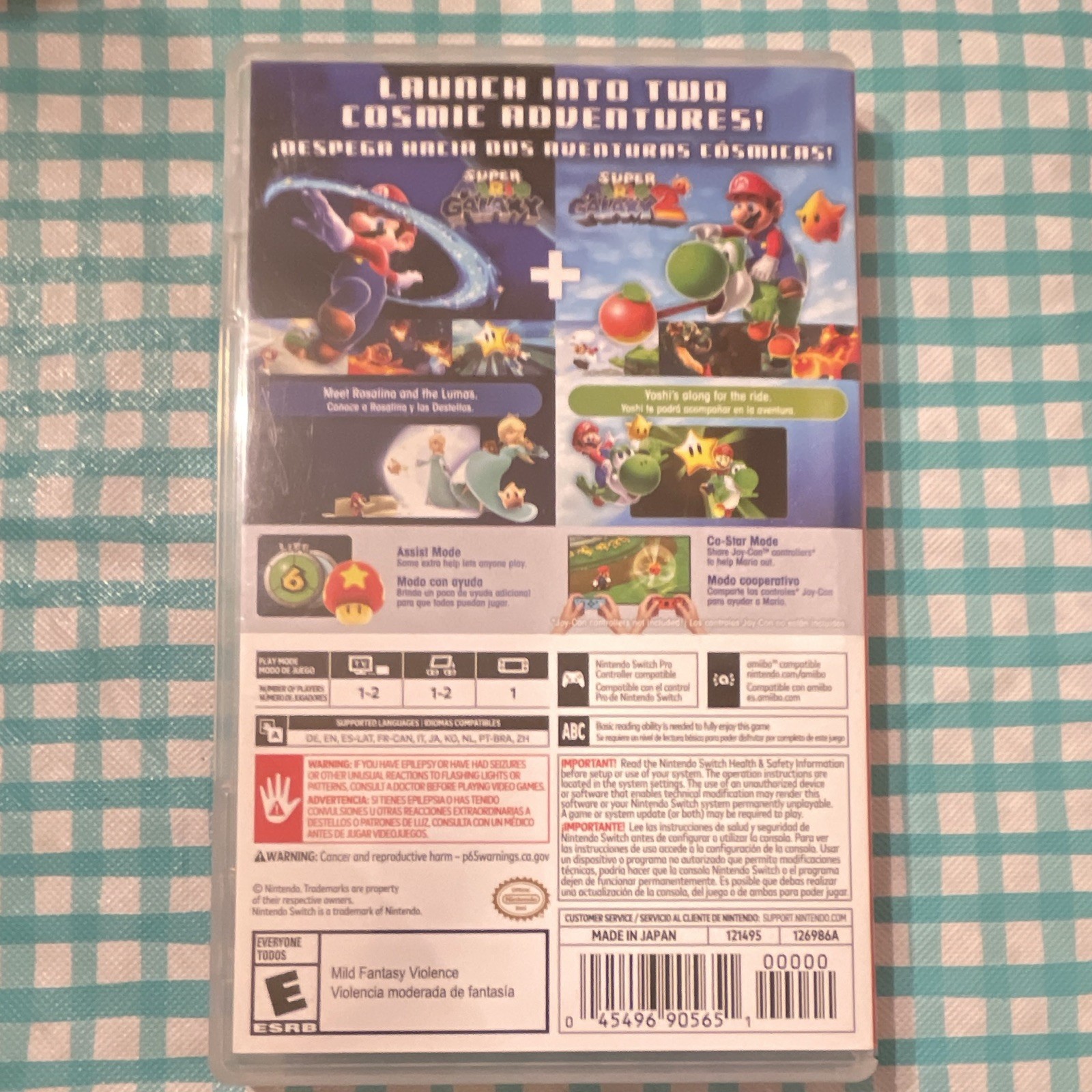 Nintendo Super Mario Galaxy + Galaxy 2 Switch w/ Case & Manual, E, NTSC-U/C