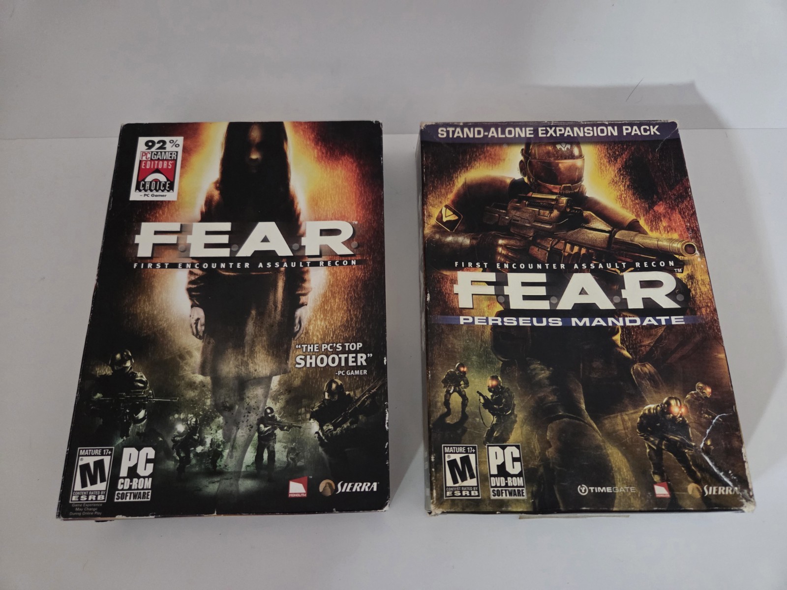 Fear PC CD ROM Perseus Mandate DVD ROM
